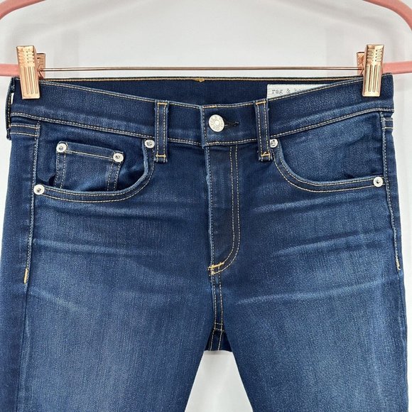 Rag & Bone Blue Skinny Bedford Stretchy Jeans MidRise Style W1502K089BED Size 27 - Picture 3 of 8